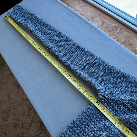 Hollister Grey Sparkle Knit Sweater Medium repaired bejeweled silver lightweight - Picture 13 of 16